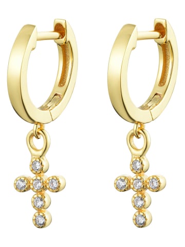 Les Favorites Vergulde creolen met edelstenen