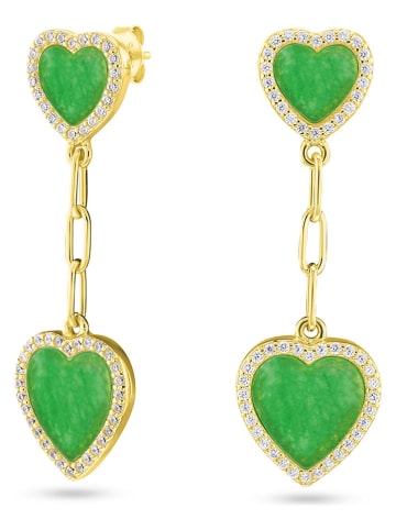 Les Favorites Vergulde oorstekers met edelstenen