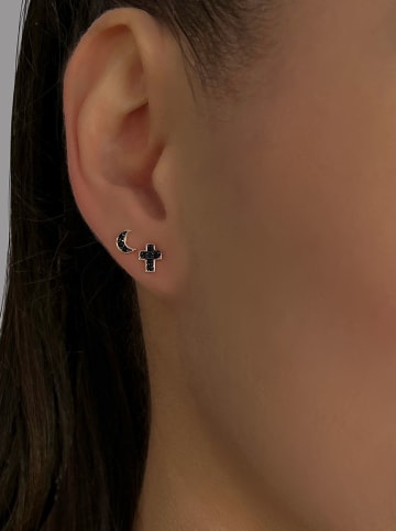 Les Favorites Rosévergulde oorstekers met edelstenen