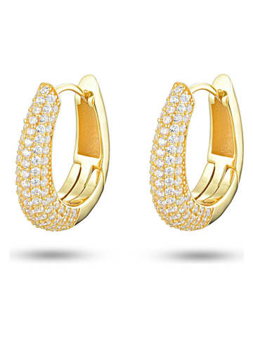 Les Favorites Pozłacane kolczyki-kreole z cyrkoniami