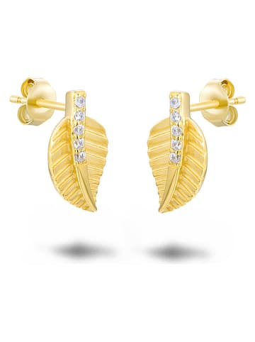 Les Favorites Pozłacane kolczyki-wkrętki z cyrkoniami