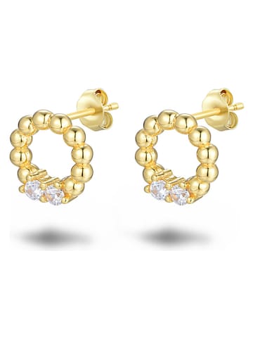 Les Favorites Vergulde oorstekers met edelstenen