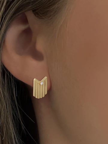 Les Favorites Vergulde oorstekers met edelstenen