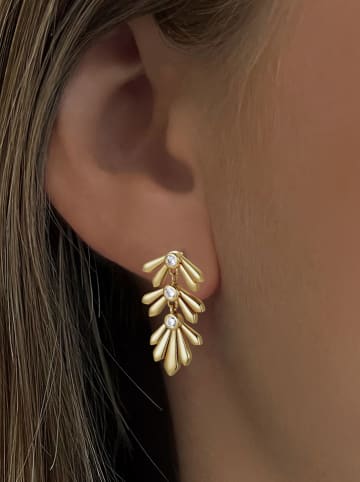 Les Favorites Vergulde oorstekers met edelstenen