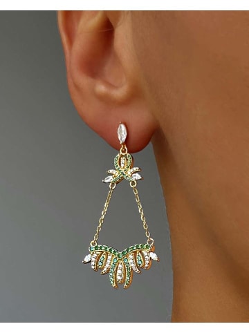 Les Favorites Vergulde oorstekers met edelstenen