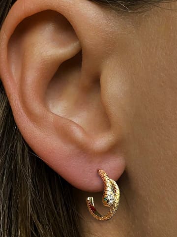 Les Favorites Pozłacane kolczyki-półkreole z cyrkoniami