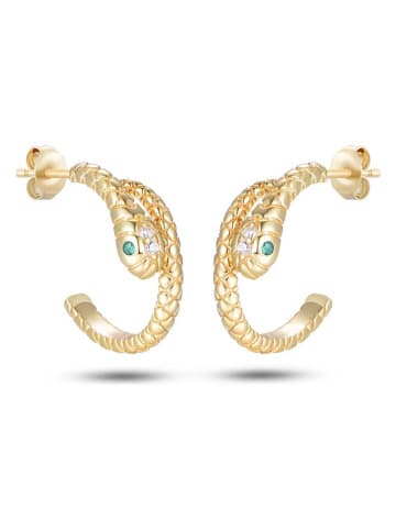 Les Favorites Pozłacane kolczyki-półkreole z cyrkoniami