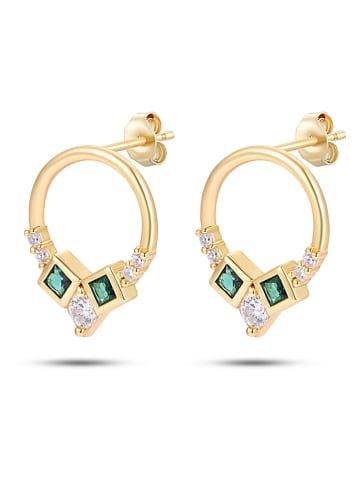 Les Favorites Vergulde oorstekers met edelstenen