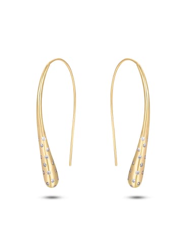 Les Favorites Vergulde oorhangers met edelstenen