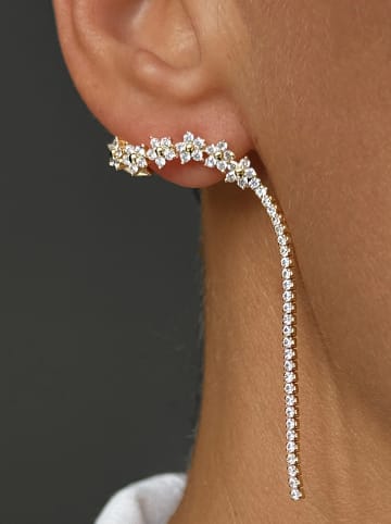 Les Favorites Vergulde oorstekers met edelstenen