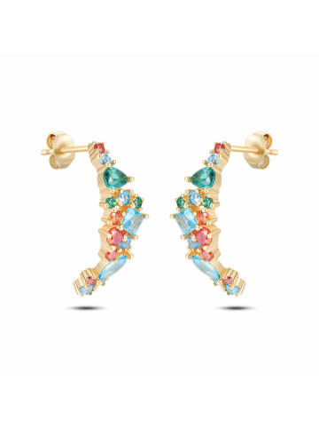 Les Favorites Pozłacane kolczyki-wkrętki z cyrkoniami