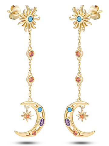 Les Favorites Pozłacane kolczyki-wkrętki z cyrkoniami