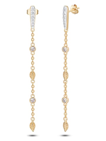 Les Favorites Vergulde oorstekers met edelstenen