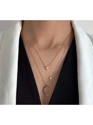 Les Favorites Rosévergulde ketting met sierelementen - (L)39 cm