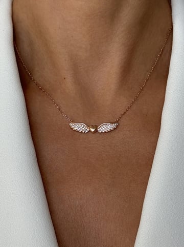 Les Favorites Rosévergulde ketting met edelsteen - (L)45 cm