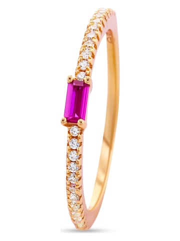 Les Favorites Rosévergold. Ring mit Edelsteinen