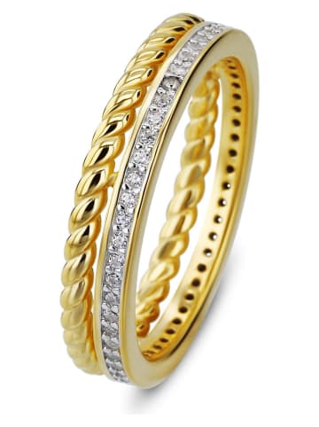 Les Favorites Pozłacany pierścionek z cyrkoniami