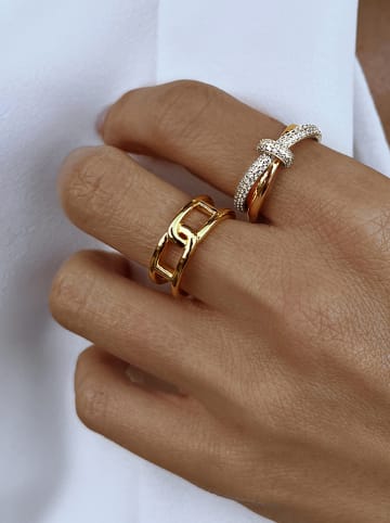 Les Favorites Vergulde ring met edelstenen