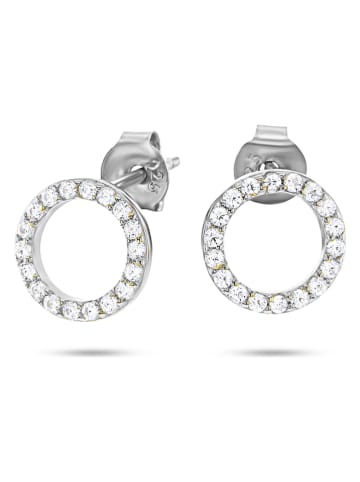 Les Favorites Srebrne kolczyki-wkrętki z cyrkoniami
