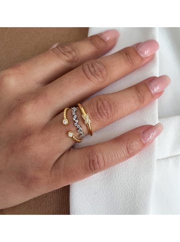 Les Favorites Vergulde ring met edelstenen