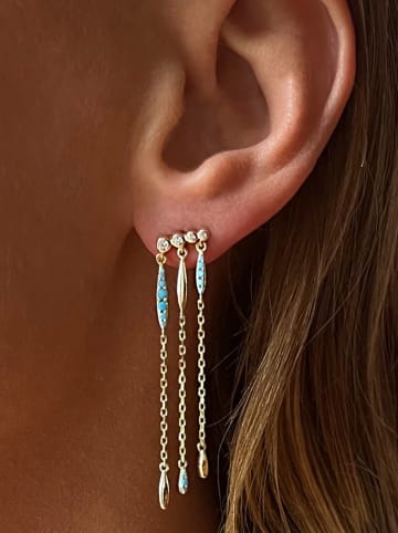 Les Favorites Vergulde oorstekers met edelstenen