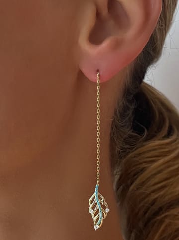 Les Favorites Vergulde oorstekers met edelstenen