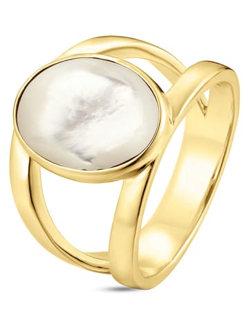 Les Favorites Vergulde ring met parelmoer