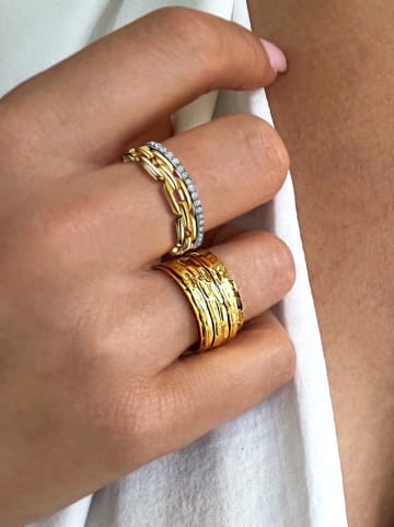 Les Favorites Pozłacany pierścionek z cyrkoniami