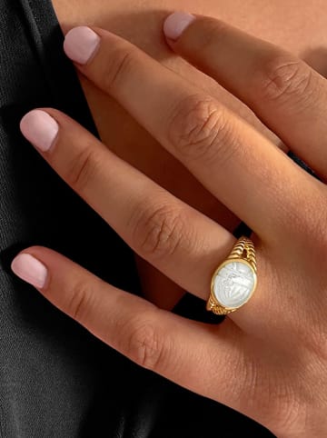 Les Favorites Vergold. Ring mit Perlmutt