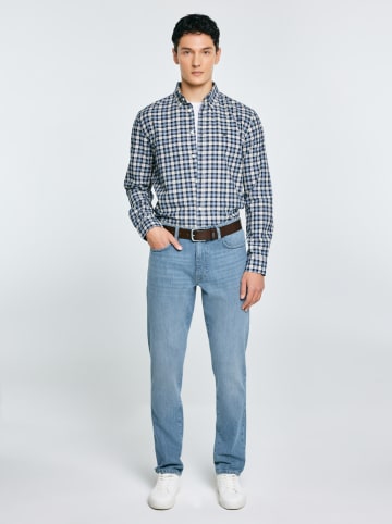 BIG STAR Hemd - Regular fit - in Dunkelblau/ Creme