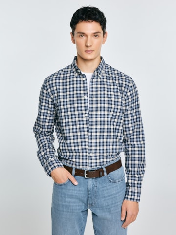 BIG STAR Hemd - Regular fit - in Dunkelblau/ Creme