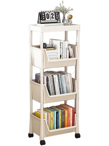 Joybos Kast op wieltjes wit - (B)35 x (H)105,5 x (D)27,6 cm