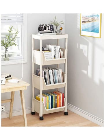 Joybos Regał w kolorze białym na kółkach - 35 x 105,5 x 27,6 cm