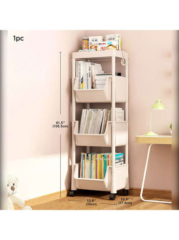 Joybos Kast op wieltjes wit - (B)35 x (H)105,5 x (D)27,6 cm