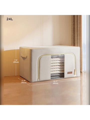 Joybos Składany pojemnik w kolorze beżowym na ubrania - 24 l