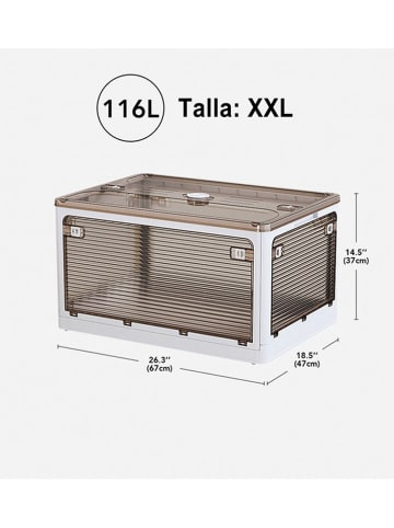 Joybos Składana skrzynka w kolorze biało-brązowym - 116 l