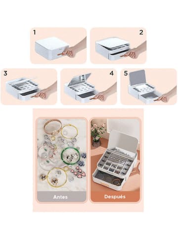 Joybos Schmuckkasten in Weiß - (B)19 x (H)8,3 x (T)23 cm