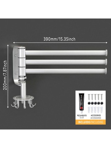 Joybos Uchwyt w kolorze srebrnym na ręcznik - 30 x 13 cm