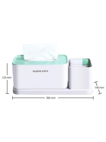 Joybos Organizer in Weiß/ Türkis - (B)30,6 x (H)12,5 x (T)14 cm