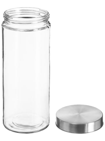 Joybos 4-delige set: voorraadglazen transparant/zilverkleurig - 2 l