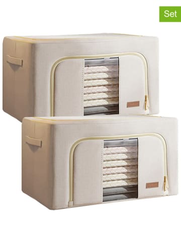 Joybos 2-delige set: kledingboxen beige - (B)60 x (H)40 x (D)42 cm