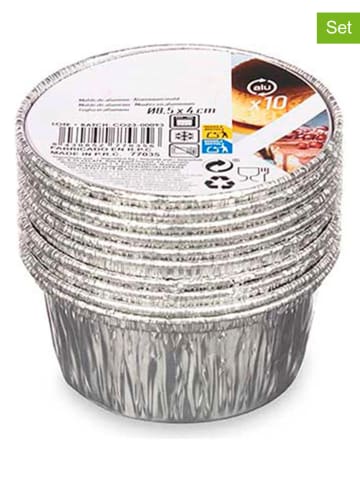 Joybos 10-delige set: aluminium bakvormen - (H)4  x Ø 8,5 cm