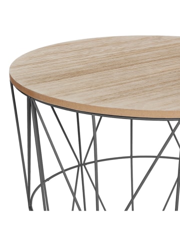 Joybos Bijzettafel beige/ zwart - (H)41 x Ø 40 cm