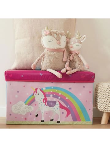 Joybos Skrzynka w kolorze różowym ze wzorem - 60 x 35 x 30 cm