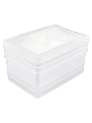 Joybos 3er-Set: Aufbewahrungskisten in Transparent - (B)39 x (H)26,5 x (T)14 cm