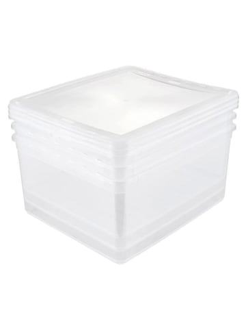 Joybos 3er-Set: Aufbewahrungskisten in Transparent - (B)39 x (H)33,5 x (T)18 cm