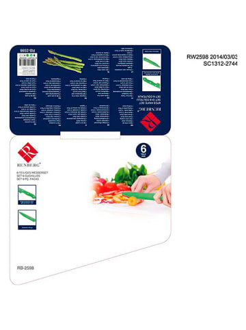 Joybos 6-delige keukenmessenset rood