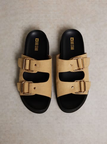 BIG STAR Klapki w kolorze beżowym