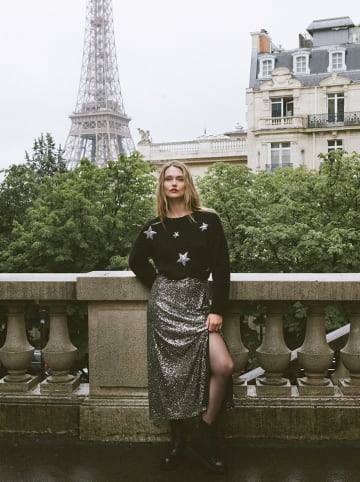 BIG STAR Spódnica w kolorze srebrno-czarnym