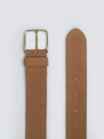 BIG STAR Skórzany pasek w kolorze jasnobrązowym